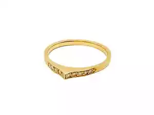 Michelle Fantaci Diamond 14k Gold Little Bird Stacking Ring Wedding Band Sz 6.5 - Picture 1 of 4
