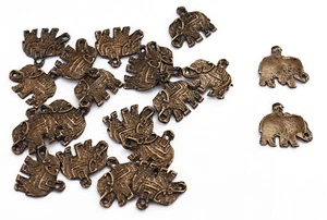 Metal Craft Dressing 6 PC Elephant Appliques Indian Ethnic Patch Sewing Crafting - Picture 1 of 2