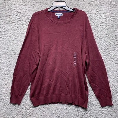 Camisa Club Room Para Hombres Rojo Ciruela XXL Acanalada Cuello Redondo Manga Larga Pullover Foto 1 de 4