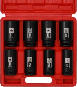 3/4" Drive Deep Impact Socket Set, 8-Piece Spindle Axle Nut Sockets, CR-MO, 6 Po - Picture 1 of 6