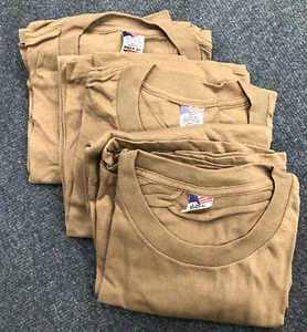 3 USGI Vintage Brown Shirts Sz L 8420-01-112-1476 Undershirt OIF / OEF DCU - Picture 1 of 7