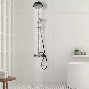 Dusch Armatur Duschset Regendusche Duschsystem Antik Retro Nostalgie Schwarz DHL - Bild 1 von 12