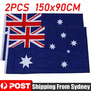 2PCS Australian Outdoor Aussie Flag Australia Day Heavy Duty 150cm x 90cm AU - Picture 1 of 9