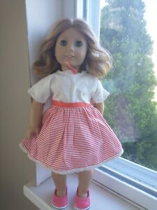 AMERICAN GIRL pleasant company doll STRAWBERRY BLOND green eyes 2008 18" DRESSED