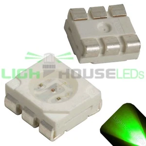 100 x LED PLCC6 5050 Verde Puro SMD LED SMT Luz Super Ultra Brillante Coche PLCC-6 - Imagen 1 de 2