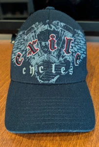Exile Cycles Baseball Hat Cap Motorcycle Black Lid Biker One Size - Picture 1 of 5