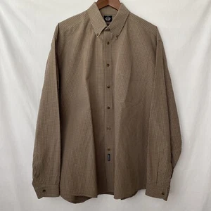 Dockers Herren XL Langarm Hemd Button Down 100% Baumwolle Kariert Braun - Bild 1 von 11