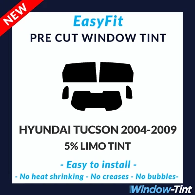 EasyFit Static Pre Cut Window Tint For Hyundai Tucson 2004-2009 - 5% Limo Rear - Image 1 of 3