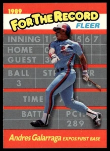 1989 Fleer For The Record Andres Galarraga Montreal Expos #3 - Picture 1 of 2