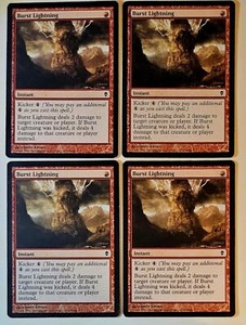 Burst Lightning x4 - Zendikar - 2009 - Magic: The Gathering - MTG 