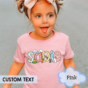 Kids Easter Toddler, Custom Name Kids Shirt, Easter Day Gift Shirt For Kid Girls - Picture 1 of 15