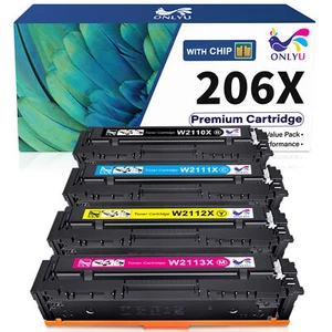 4PK W2110X for HP 206X Toner Set Laserjet Pro m283fdw m283cdw m255dw With Chip - Picture 1 of 5