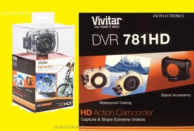 Vivitar HD CAMCORDER CAMERA ACTION WATERPROOF DVR 781HD DVR781HD 5.1 MP 4x - Image 1 of 4