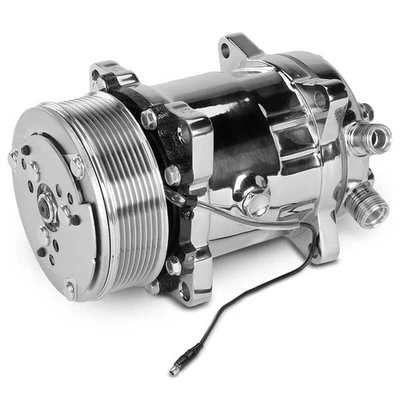 A/C Compressor w/ Clutch for Sanden 508 Style 8-Groove Serpentine Belt Aluminum - Image 1 of 4