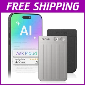 Compact Silver Audio Recorder - Transcribe & Summarize AI - Picture 1 of 11