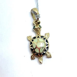 14K Yellow Gold Women’s CZ Turtle Pendant 2.10g - Picture 1 of 4