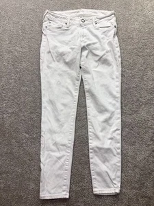 True Religion Jeans Damen 27 weiß Low Rise Super Skinny Jeans Pattentaschen Y2K - Bild 1 von 15