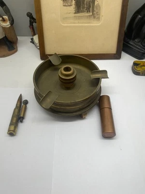 ANCIEN OBJETS DE POILU POILUS TRANCHEE WAR GUERRE CENDRIER BRIQUETS - Photo 1/4
