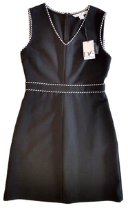 DVF Diane von Furstenberg Dress Sz 4 Black Sleeveless Sheath Career Pockets NEW - Picture 1 of 20