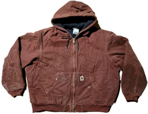 Vintage Carhartt Sandstone Active Jacket Quilt Lined 2X Red Clay J130 CLY DISTRESSED - Bild 1 von 16