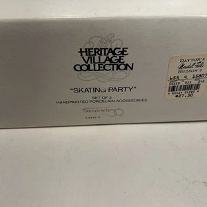 Set of 3 Dept 56 Heritage Village Skating Party Porcelain Figurines #5523-9 - Picture 1 of 6