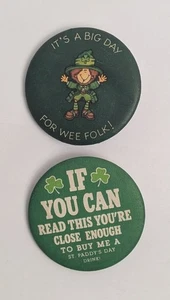 Botones vintage del día de San Patty 1979 y 1981 Hallmark - Imagen 1 de 7