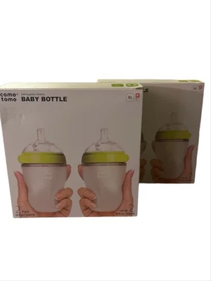 Conjunto de mamadeira Comotomo, verde - 8 oz (pacote com 4) - Imagem 1 de 2