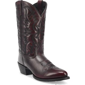Bota de Vaquero Occidental Laredo Birchwood Cuero Cereza Negro Punta Redonda (Talla Hombres EE. UU.) - Imagen 1 de 6
