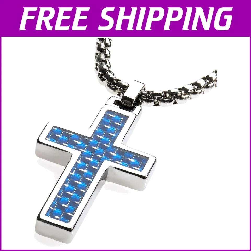 Colgante Cruz de Tungsteno atemporal en Cadena Caja de Acero Quirúrgico - Regalo de Elegancia Foto 1 de 1