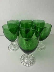 Anchor Hocking Glas Blase Fuß Waldgrün Wasserkelch Stiel 8 Oz 4,75" H - Bild 1 von 5