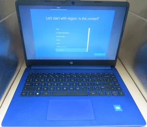 HP 14S-DQ WIN 10 INTEL CELERON 4GB RAM 128GB SSD STORAGE WIFI W/CHARGER RWXYZ - Picture 1 of 19