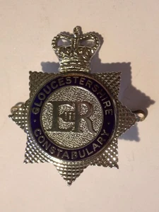 GLOUCESTERSHIRE CONSTABULARY LONDON BOBBY HAT BADGE c1980s EXCELLENT CONDITION - Foto 1 di 2