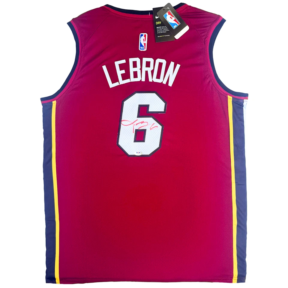 LeBron James SIGNED/AUTOGRAPHED Miami Heat Custom Jersey w/ PSA COA - Size 52 - Image 1 of 4