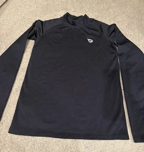 Baleaf Youth Boys Large Athletic Black Fitted Long Sleeve Activewear Shirt - Picture 1 of 2
