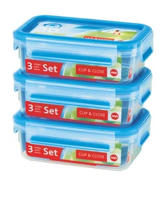 Emsa Clip & Close 3D 3er Set 1,0 L Vorratsdose Frischhaltedose Brotdose Brotbox - Picture 1 of 1