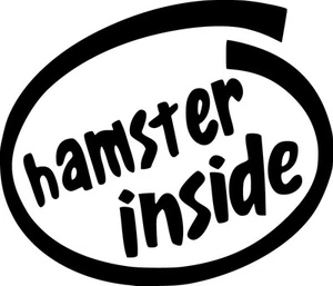 Calcomanía de vinilo de texto interior para hámster - elige tamaño y color - Imagen 1 de 2