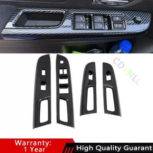 For Subaru WRX 2015-2021 ABS Carbon Fiber Glass Window Lifting Lock Panel Trim - Picture 1 of 10