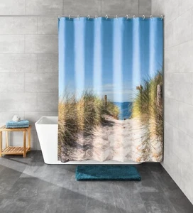 Duschvorhang Textil 100% Polyester "Borkum"  180x200cm  KLEINE WOLKE TOPP Design - Bild 1 von 6