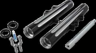 AN Dual Disc Fork Legs Deep Cut Black Harley Electra Glide 08-12 - Image 1 of 4