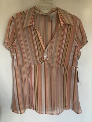 NWT Emma James Blouse Women's Size 14 Sheer Classic Boho - Image 1 of 4
