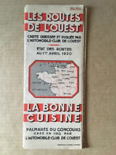 CARTE LES ROUTES DES L'OUEST 1930 - LA BONNE CUISINE PUB CHOCOLAT MENIER, SHELL