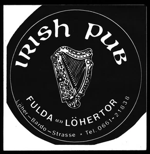 Adesivo Pubblicità - Irish Pub Fulda Porta Sabbia - 11x11cm - Pubblicità Vintage - Foto 1 di 1