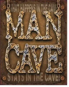 Big 40x31 cm WHAT HAPPENS MAN CAVE Pub Retro Garage Tin Metal Sign Man Cave Bar - Bild 1 von 1