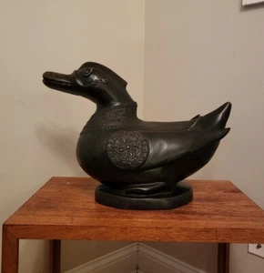 Antique c1900 Chinese Thailand Thai Bronze Royal Duck Huge 21" L - Picture 1 of 15