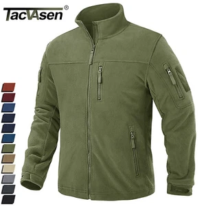 Men's Full-Zip Fleece Jacket Softshell Hiking Winter Windproof Casual Work Coat - Picture 1 of 89
