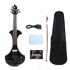 Electric Violin 5 String Hand-made Soild wood body Ebony fittings with case,bow