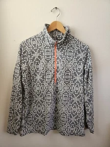 Columbia Pullover Half Zip Geometric Pattern Fleece Sweater Gray White Size XL - Picture 1 of 8