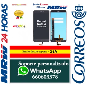 Pantalla Completa Tactil + LCD para Xiaomi Redmi Note 4 Negra Sin Marco Negro - Imagen 1 de 1