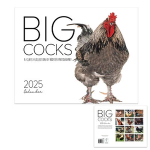 2025 Cocks Calendar- Rooster Wall Calendar Monthly Calendar For Planning| 8x11'' - Picture 1 of 12