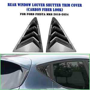 Rear Window Louver Shutter Trim Cover Deocr For Ford Fiesta MK8 2018-2024 2020 - Picture 1 of 7